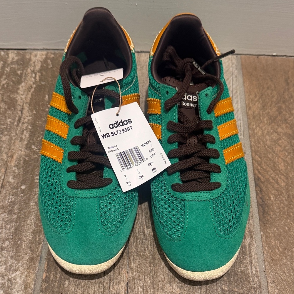 Adidas Wales Bonner Green and Orange/ Yellow Sneakers